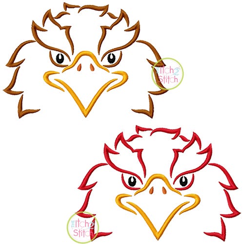 Eagle Mascot Embroidery | Machine Embroidery Designs by JuJu