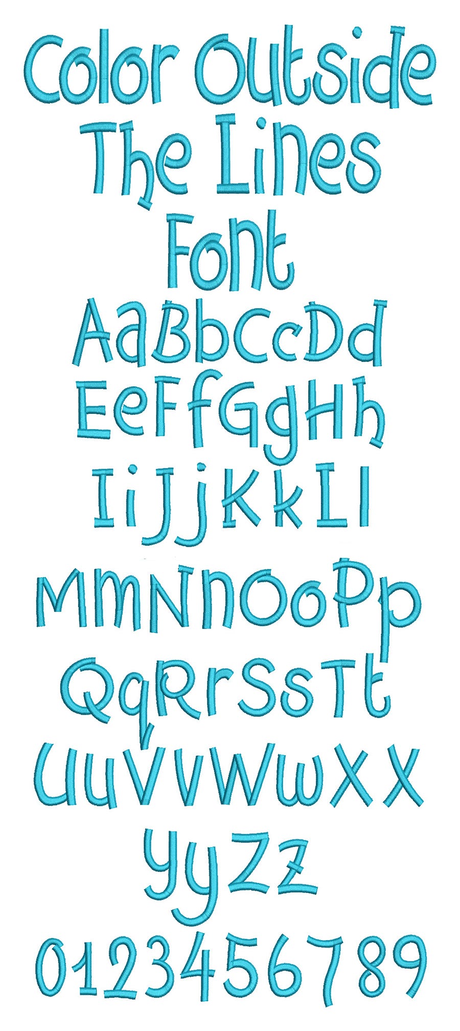 Color Outside The Lines Font Machine Embroidery Designs By JuJu