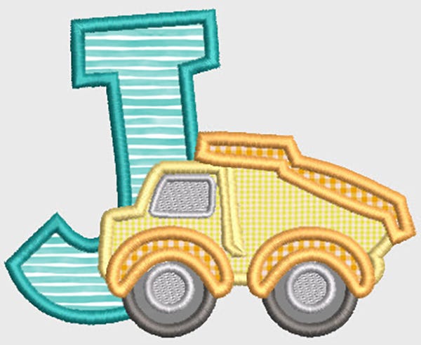 Construction Applique Alphabet | Machine Embroidery Designs by JuJu