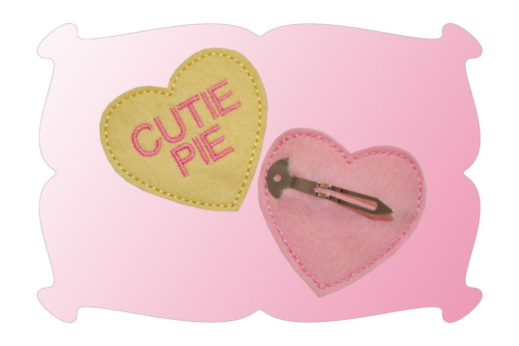Conversation Hearts Snap Clip Covers In The Hoop