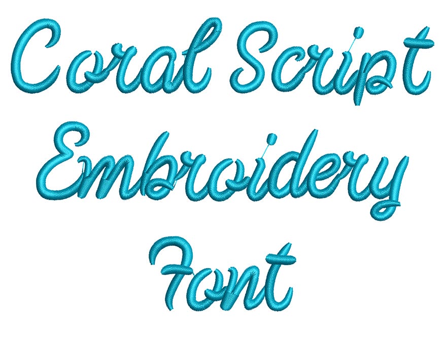 Coral Script Embroidery Font | Machine Embroidery Designs by JuJu