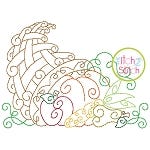 Cornucopia Swirls Bean Embroidery | Machine Embroidery Designs by JuJu