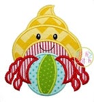 Crab Beach Ball Applique | Machine Embroidery Designs by JuJu