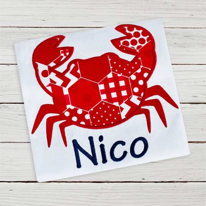 Crab Silhouette | Machine Embroidery Designs by JuJu