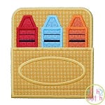 Crayon Box Applique | Machine Embroidery Designs by JuJu