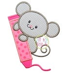 Crayon Mouse Applique | Machine Embroidery Designs by JuJu