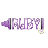 Crayon Name Frame Sketch | Machine Embroidery Designs by JuJu