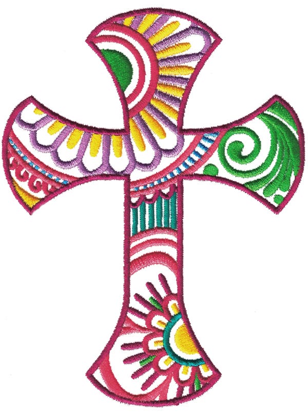 Mehndi Crosses Machine Embroidery Designs by JuJu