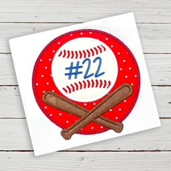 Crossed Bat Baseball | Machine Embroidery Designs by JuJu