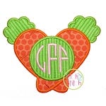 Crossed Carrots Monogram Applique | Machine Embroidery Designs by JuJu