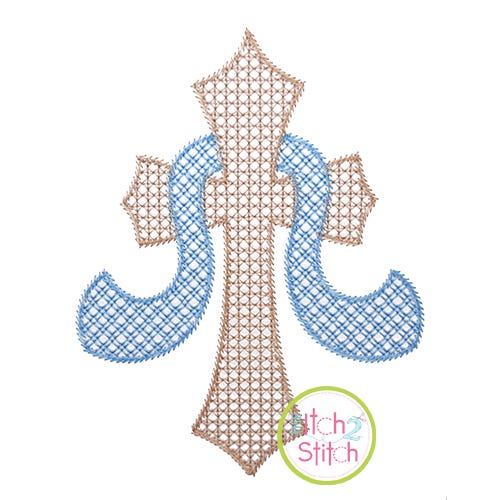 Itch 2 Stitch Cross with Sash Motif Digital Embroidery Machine Designs by JuJu