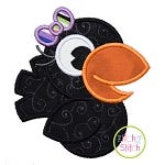 Crow Girl Applique | Machine Embroidery Designs by JuJu