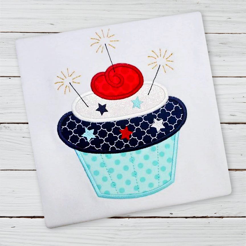 Patriotic Cupcake | Machine Embroidery Designs by JuJu