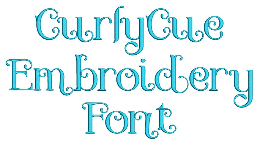 Curly Cue Embroidery Font | Machine Embroidery Designs by JuJu