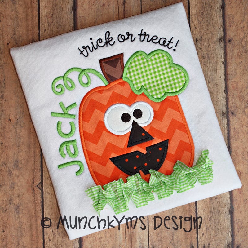 Pumpkin Face Applique | Machine Embroidery Designs by JuJu