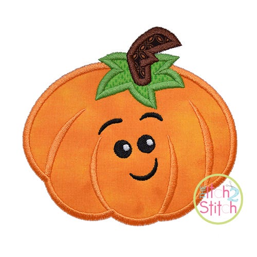 Cute Fall Pumpkin Applique | Machine Embroidery Designs by JuJu