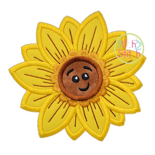 Cute Fall Sunflower Applique | Machine Embroidery Designs by JuJu