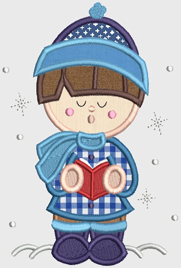 Cute Christmas Kids Applique Machine Embroidery Designs by JuJu 