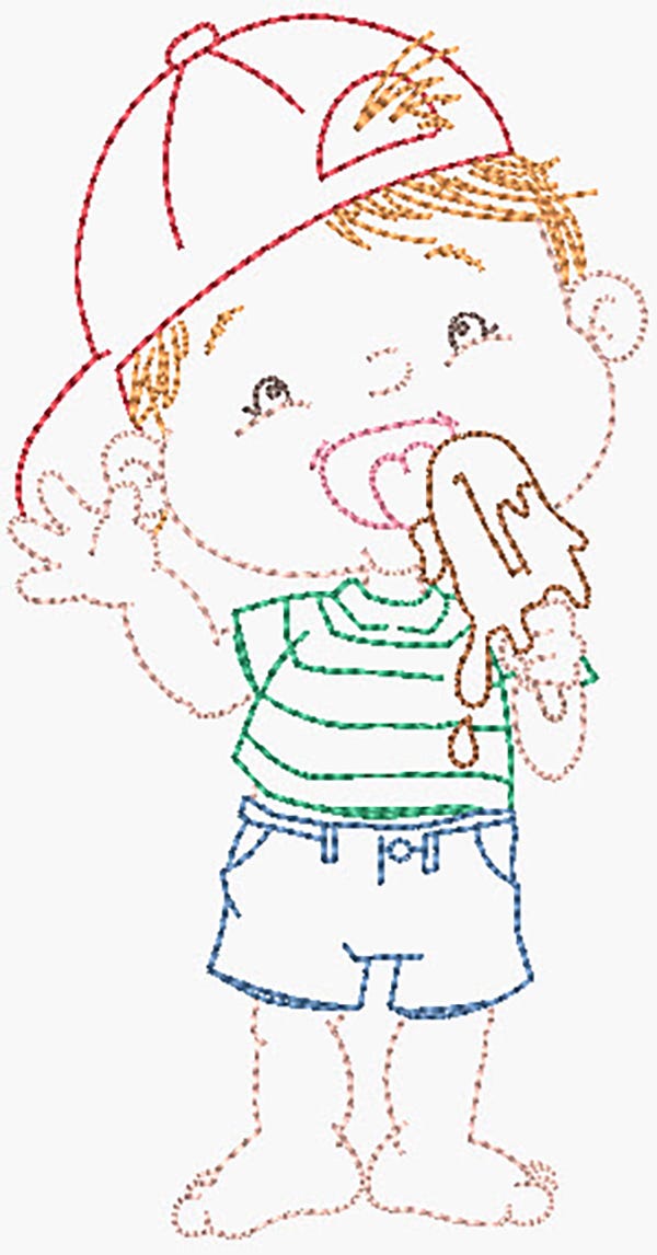 Cute Kids Vintage Stitch Machine Embroidery Designs by JuJu