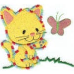 Cute Furry Kittens Applique Machine Embroidery Designs by JuJu 
