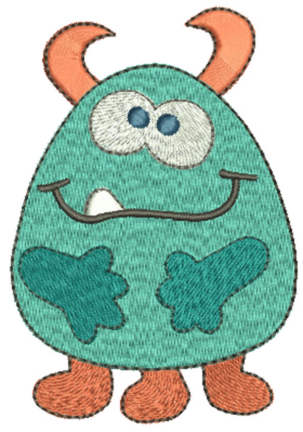 Cute Monsters Filled | Machine Embroidery Designs by JuJu