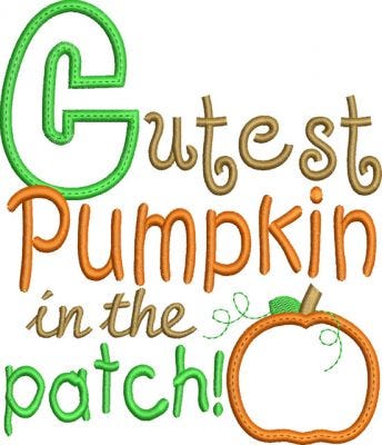 Cutest Pumpkin in the Patch Applique