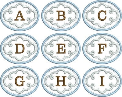 Cute Swirl Frame 1 Monogram | Machine Embroidery Designs by JuJu