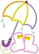 Umbrella with Boots Applique | Machine Embroidery Designs by JuJu