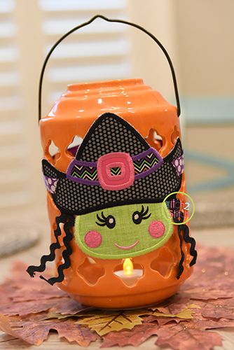 ITH Witch Face Banner Charm | Machine Embroidery Designs by JuJu