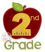 Apple School 2nd Grade Number Applique | Machine Embroidery Designs by JuJu