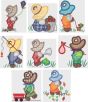 Bonnet Bears Boys Applique Machine Embroidery Designs by JuJu 