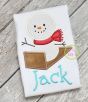 Snowman Sled Applique | Machine Embroidery Designs by JuJu