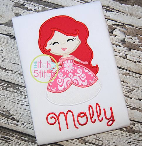 Princess 3 Applique | Machine Embroidery Designs by JuJu