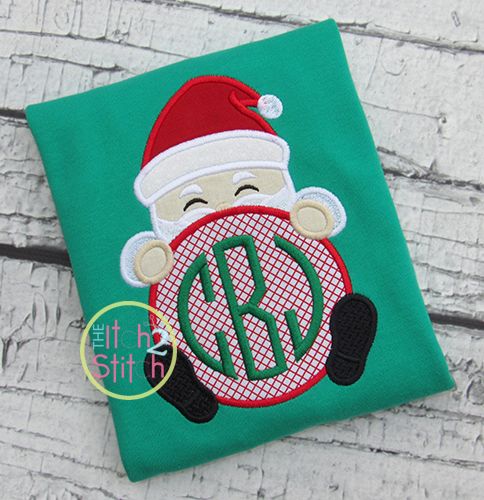 Santa Peeker Applique | Machine Embroidery Designs by JuJu