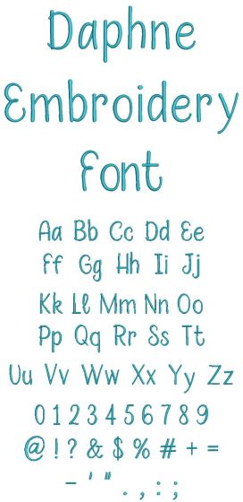 Daphne Embroidery Font | Machine Embroidery Designs by JuJu