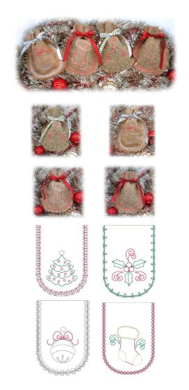 Simply Seasonal Gift Bags Set 2 | Machine Embroidery Designs by JuJu