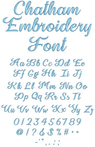 Chatham Embroidery Font | Machine Embroidery Designs by JuJu