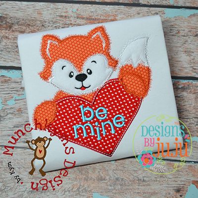 Furry Fox Boy Heart | Machine Embroidery Designs by JuJu