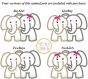 Elephant Pair Applique Digital Machine Embroidery Designs by JuJu