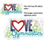 Love Gymnastics Applique | Machine Embroidery Designs by JuJu