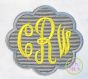 Scalloped Oval Monogram Frame Applique | Machine Embroidery Designs by JuJu