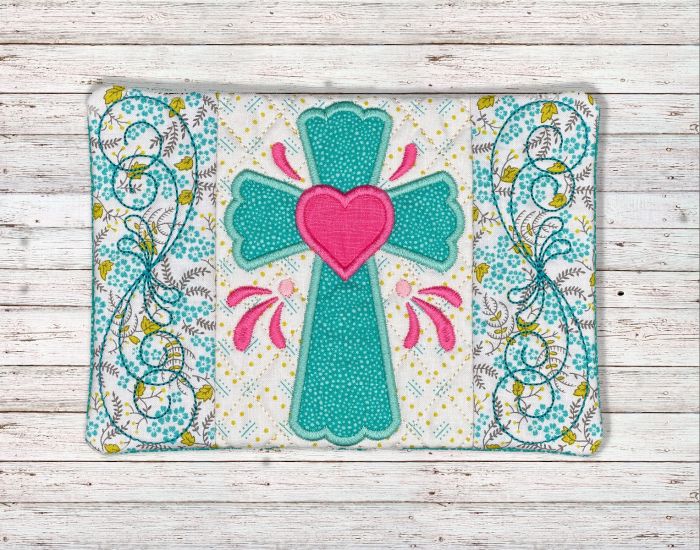 ITH Easter Cross Mug Rug | Machine Embroidery Designs by JuJu