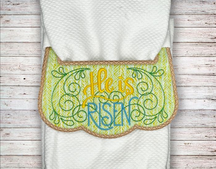 ITH He Is Risen Wrap Around Towel Topper | Machine Embroidery Designs by JuJu