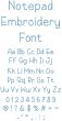 Notepad Embroidery Font | Machine Embroidery Designs by JuJu