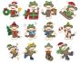Christmas Sock Monkeys Applique Machine Embroidery Designs by JuJu 