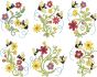 Busy Bees Flowers 1 Digital Embroidery Designs by JuJu