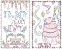 Celebration Greeting Cards Set 1 | Machine Embroidery Designs by JuJu
