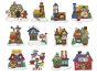 North Pole Village Filled Set 4 Machine Embroidery Designs by JuJu