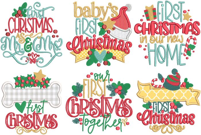 Christmas Firsts | Machine Embroidery Designs by JuJu