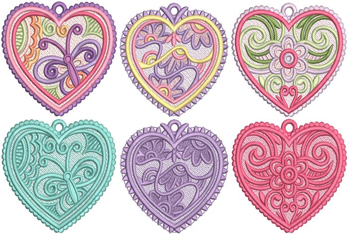 Free Standing Lace Hearts 3 | Machine Embroidery Designs by JuJu